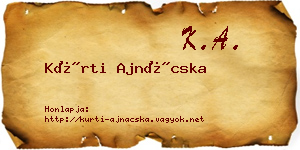Kürti Ajnácska névjegykártya